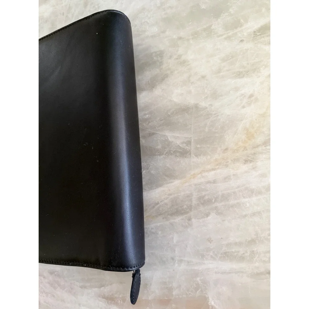 Day-Timer Leather Zip Around Planner Portfolio‎ Unisex Large Black  Professional